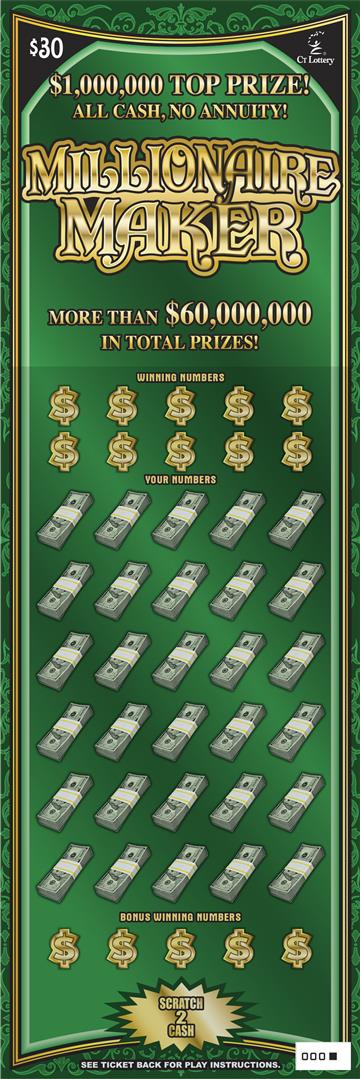 Millionaire Maker scratch ticket — sample view