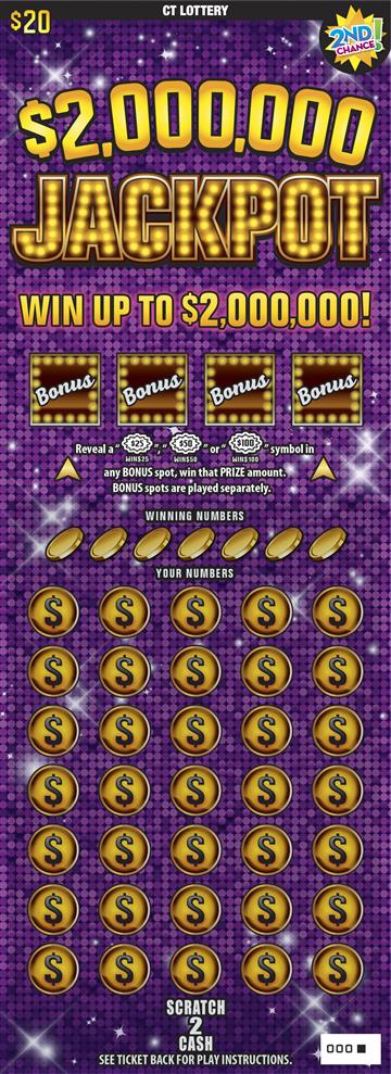 $2,000,000 Jackpot scratch ticket — sample view
